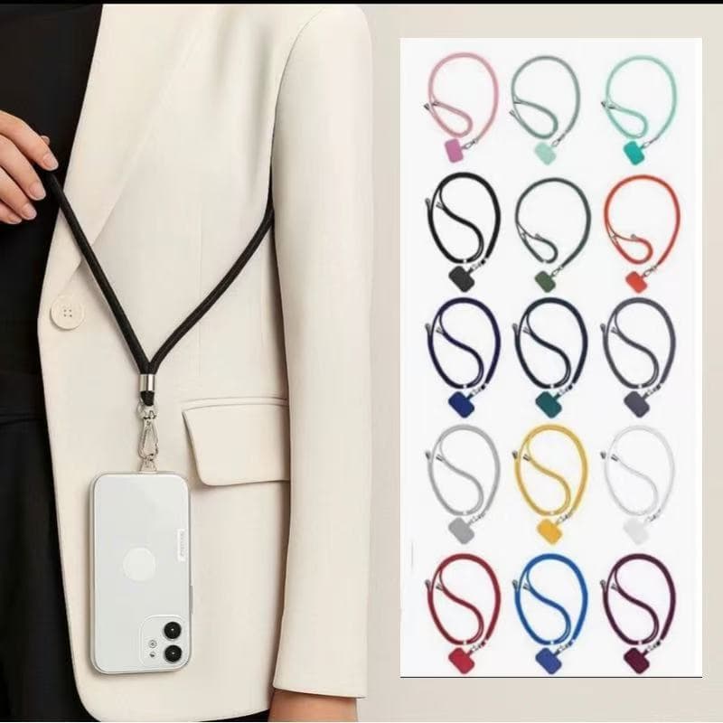 Cordão De Pescoço Ajustável para Celular - Alças a  Com Suporte Transparente e Tecido