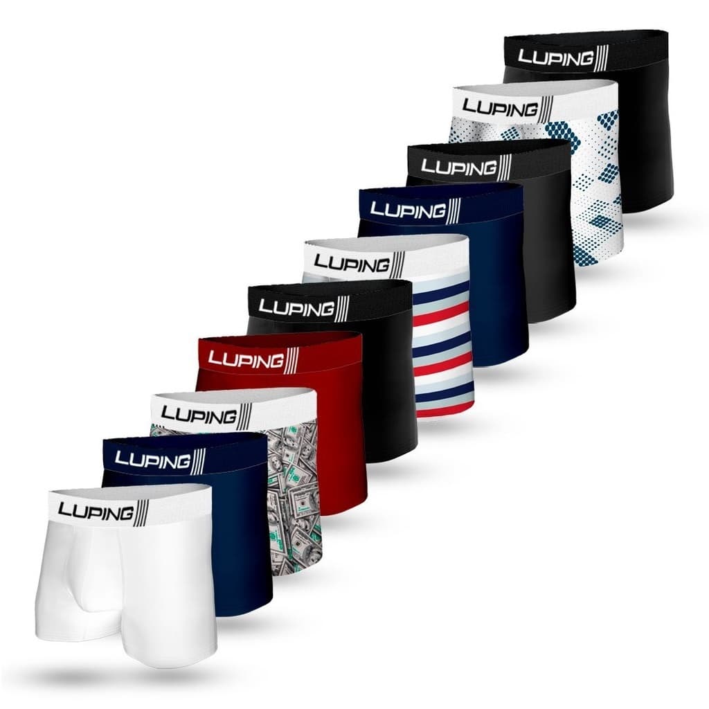 Kit 10, 5 Cueca Masculina Box Adulto Microfibra Forro 100% Algodão Cores Variadas