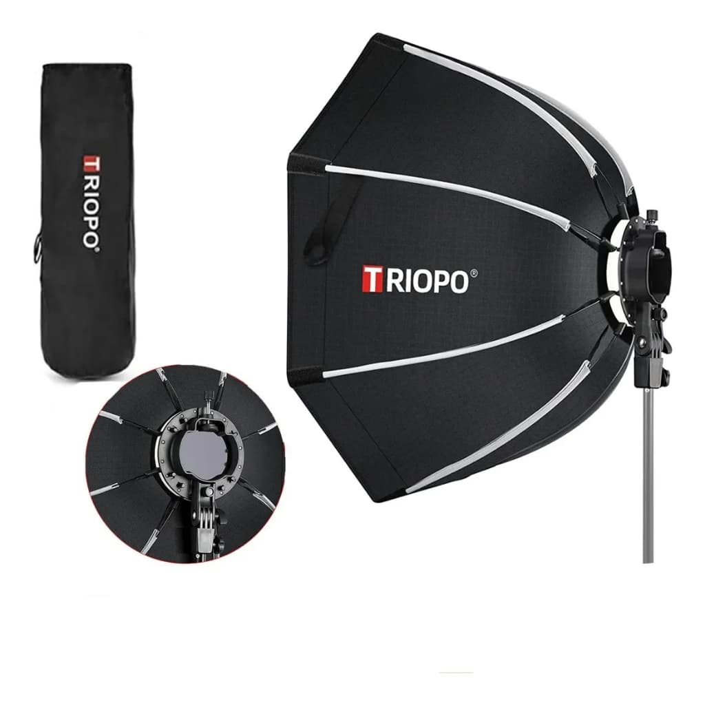 Softbox Triopo Kx65cm Speedlite Octabox Flash V1 Com Grid