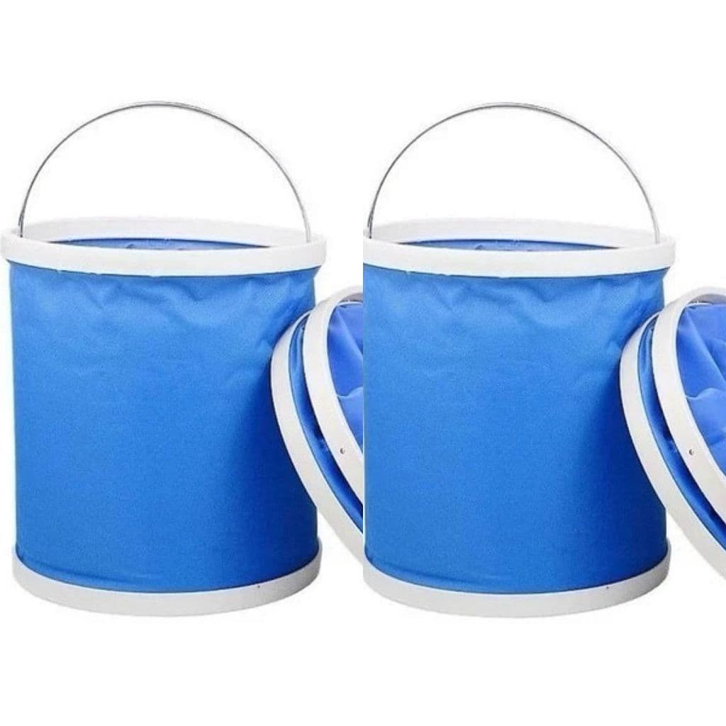 Kit 2 Balde Água Retrátil Dobrável Camping Pesca