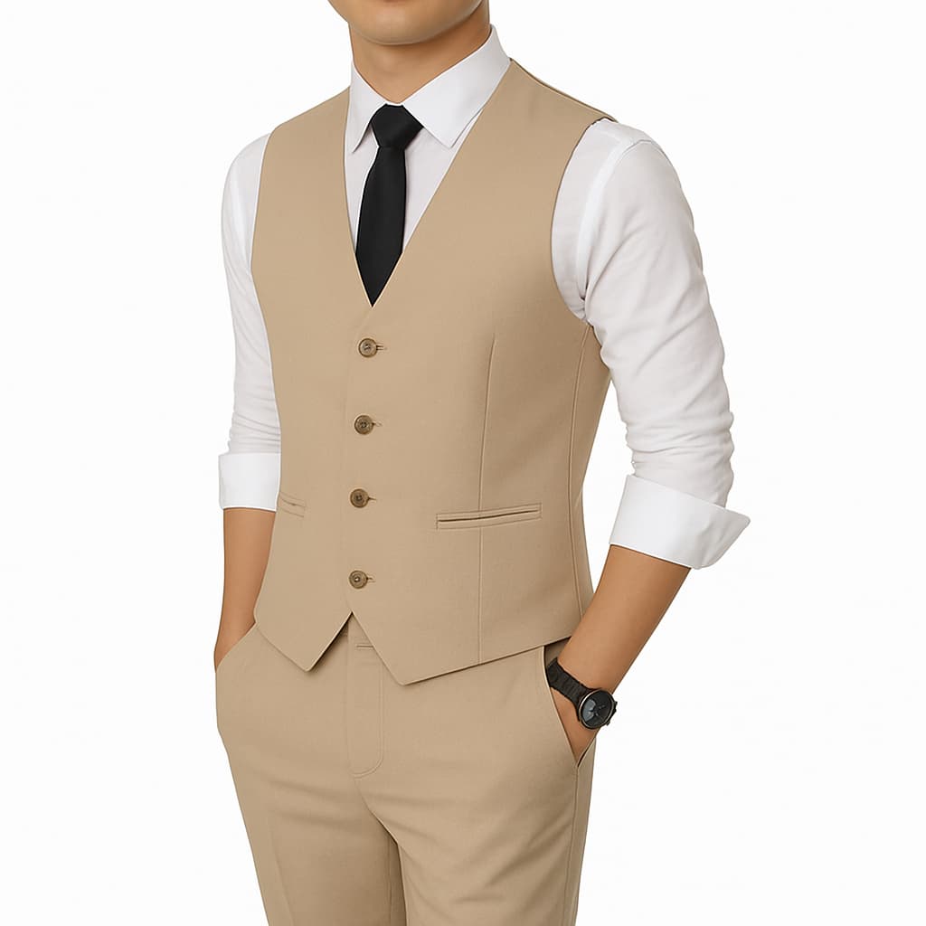 Colete Social Masculino Slim Premium | Tecido Oxford Deluxe | 4 Botões | Varias Cores