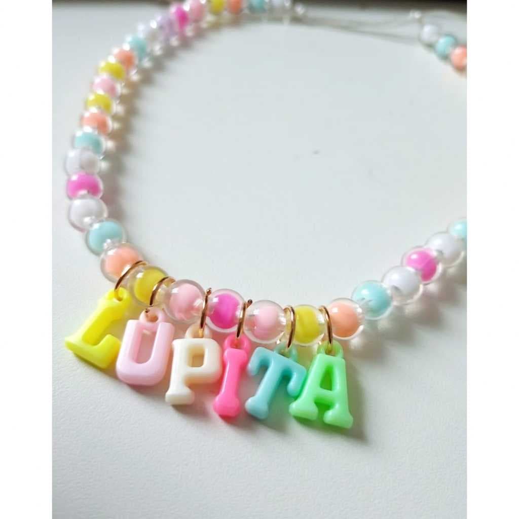 Coleira Colar Pet Regulável Cão Gato personalizado candy colors