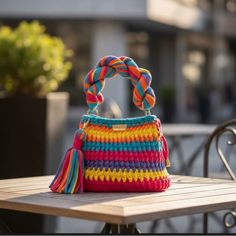 Bolsa Maitê em fio de malha diversas cores