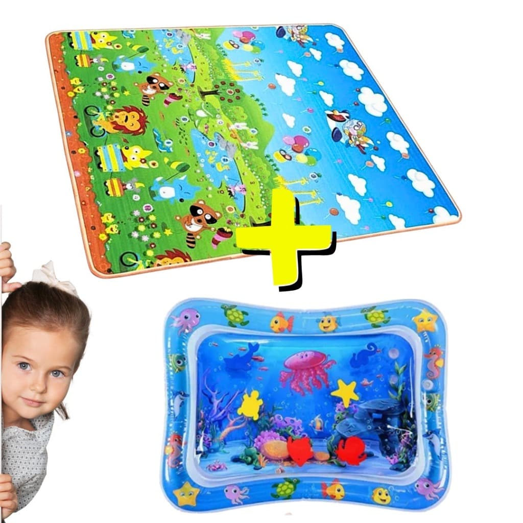 Kit 2 Tapetes Interativos Infantil Pedagógicos Sensorial Intuitivo Tatame Dobrável