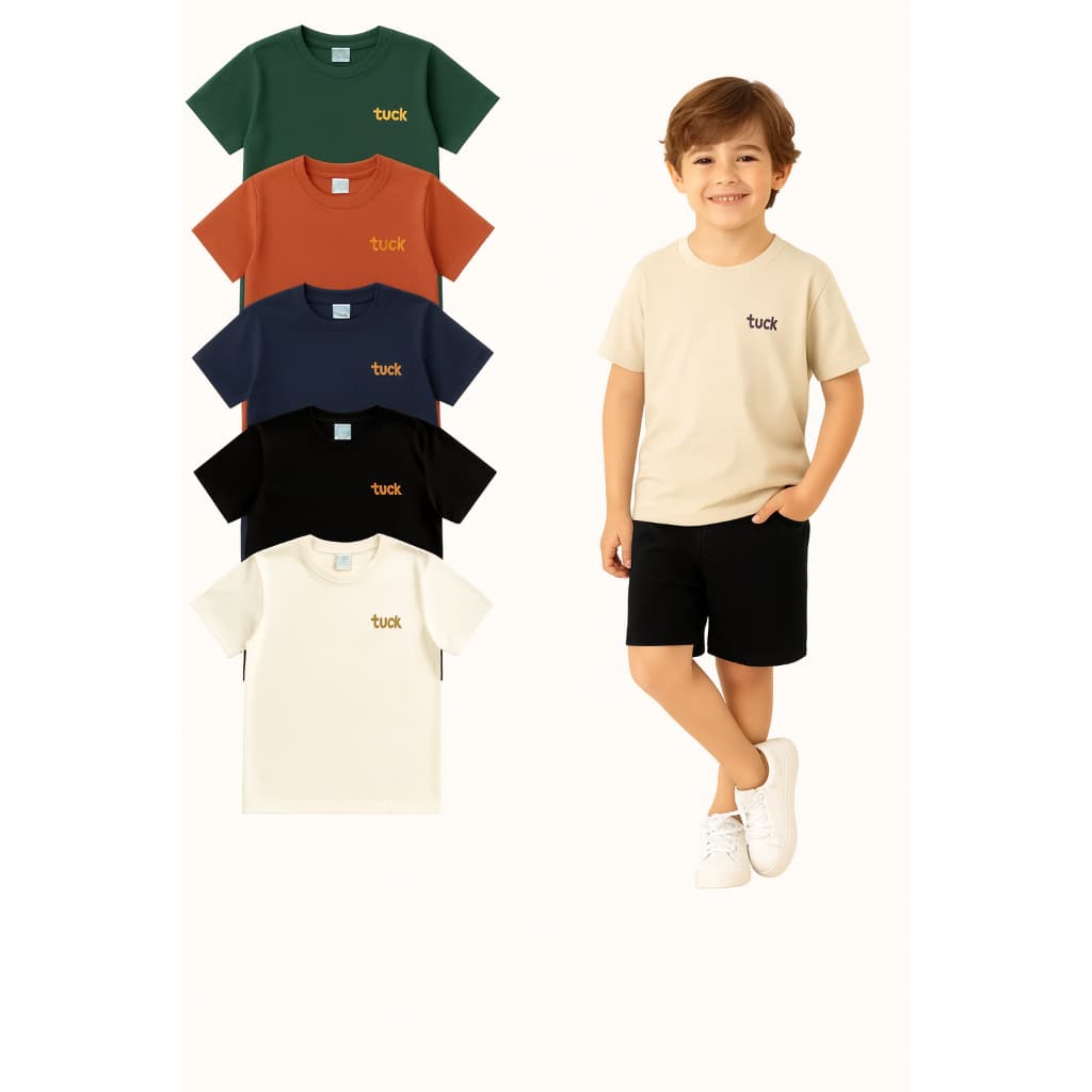 Kit com 3 Camisetas Original Tuck Manga Curta Menino Infantil Malha Premium Tamanho 1 ao10 anos