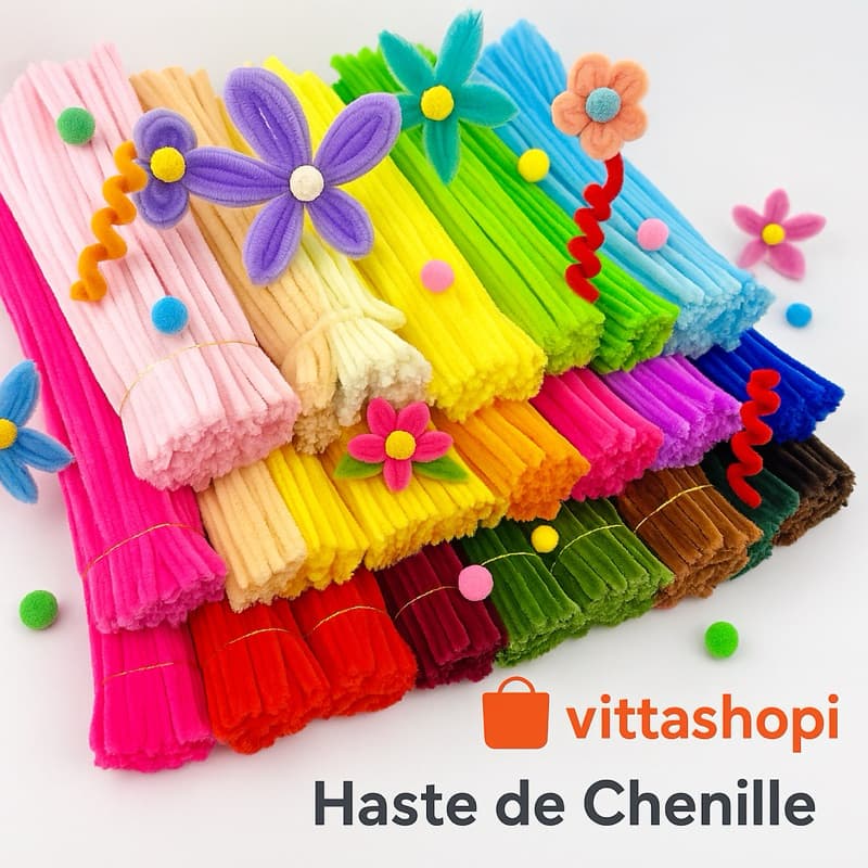 Haste de chenille kit 100 und limpador de cachimbo 30cm