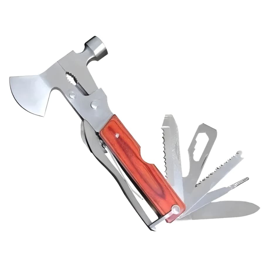 Alicate Multifuncional 11 EM 1 Martelo Machado Canivete Com Estojo Cor Aço-inoxidável
