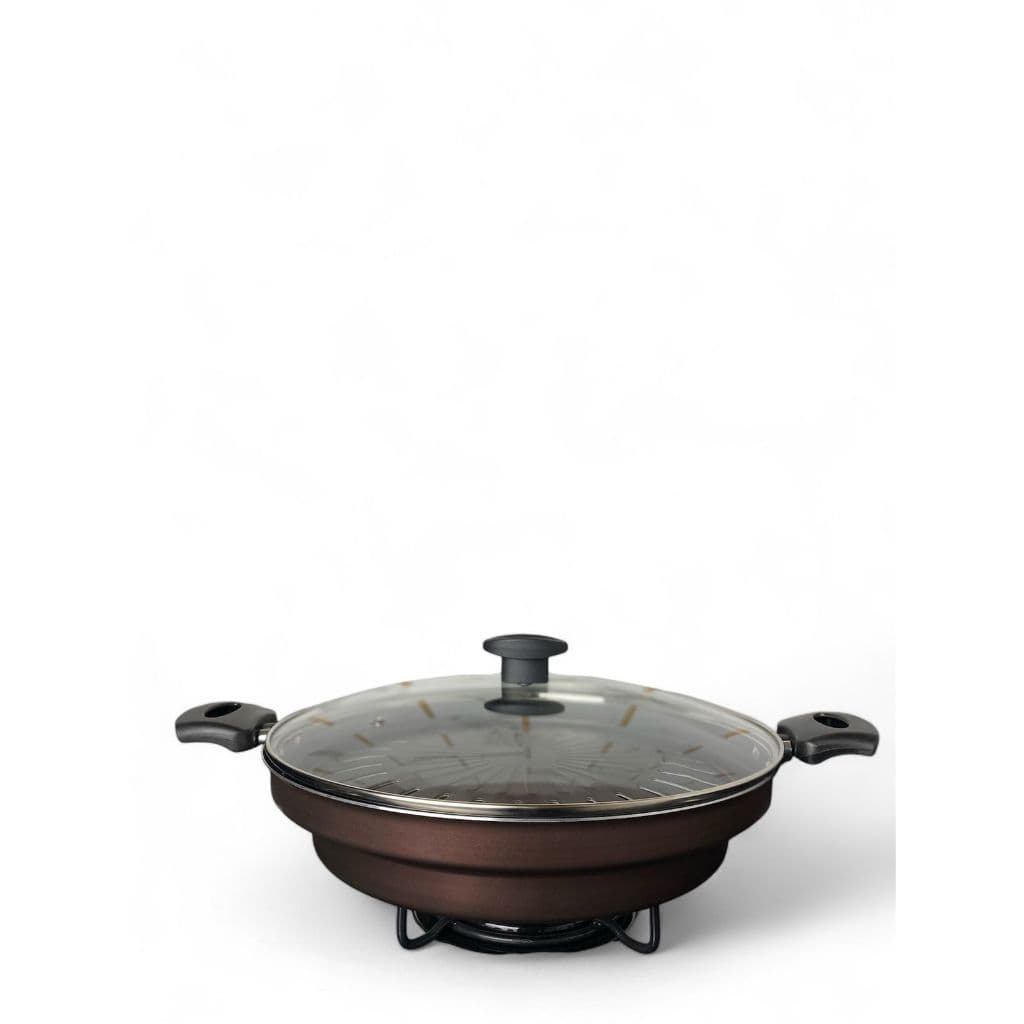 Churrasqueira de Fogão 32cm Grill Antiaderente c/ Tampa de Vidro