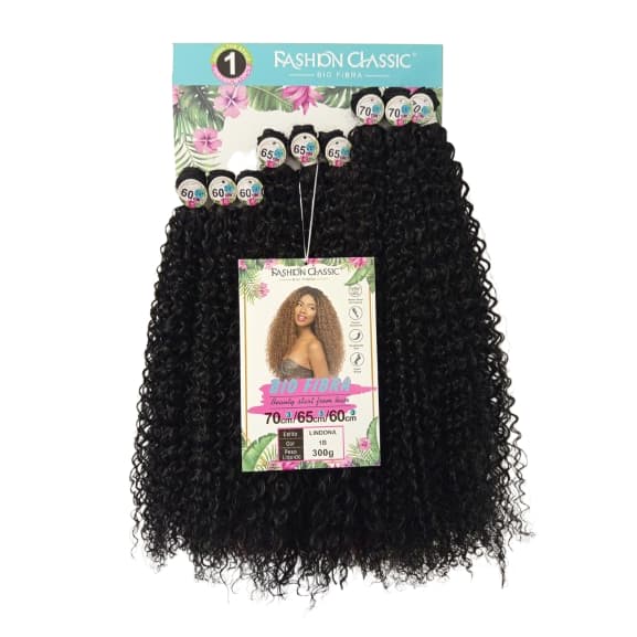 Cabelo Cacheado Lindona Fashion Classic 70 cm  - Bio Fibra 300g