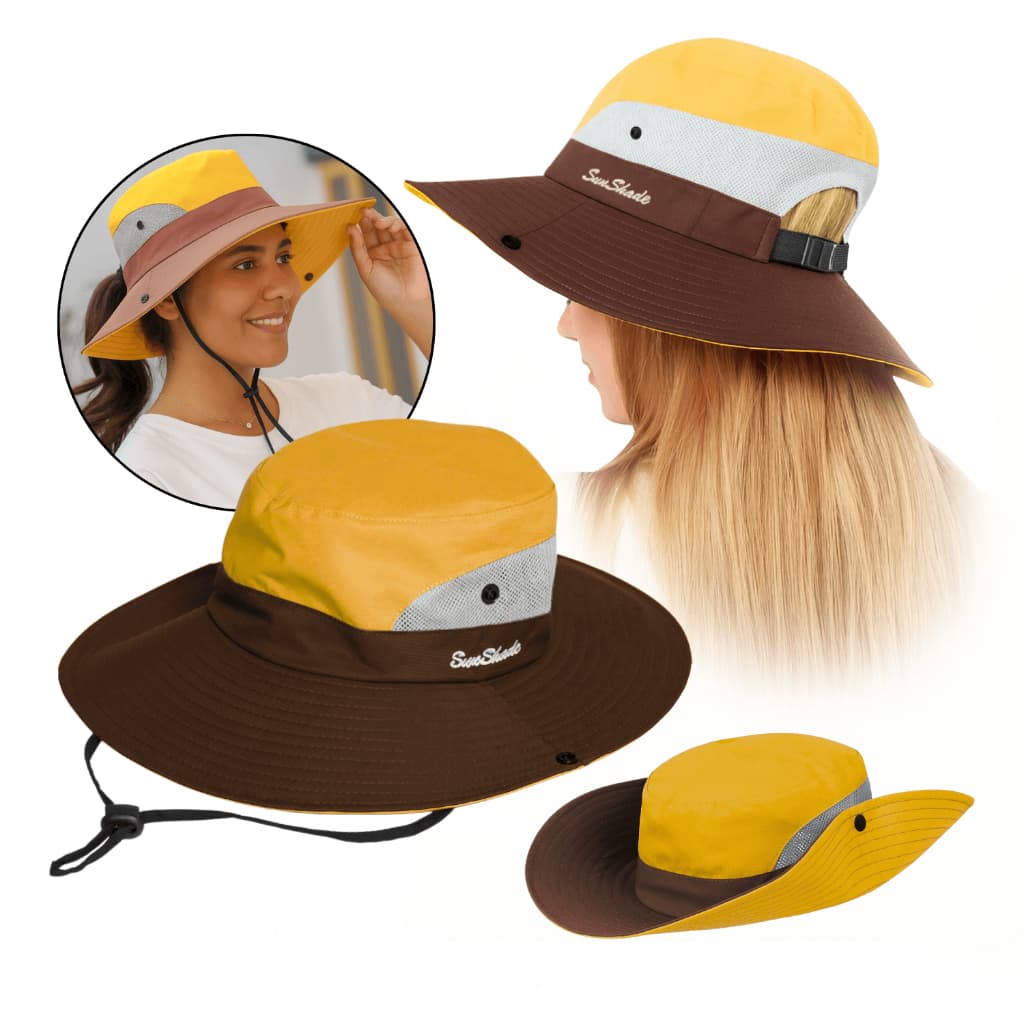 Chapéu de Sol Praia Trilha Camping Tactel Feminino Masculino Proteção UV 50+ Dobrável Chapeu Camping