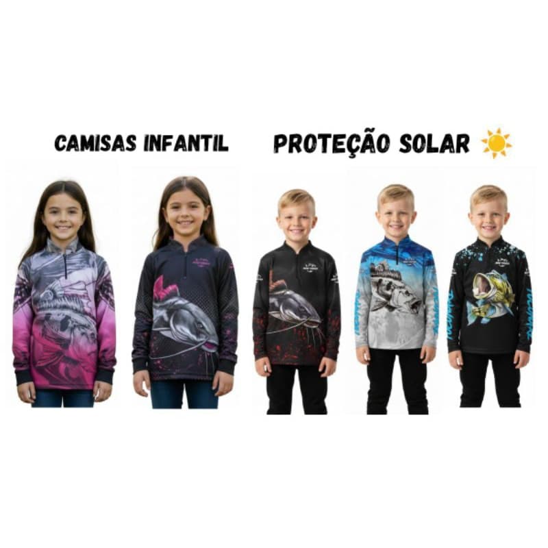 Camisa Camiseta (INFANTIL) Com Proteção Solar New Fisher