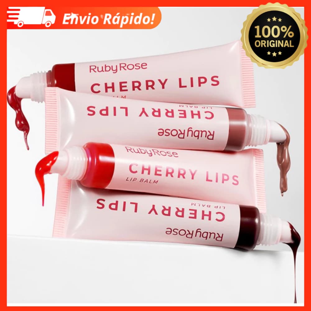 Lip Gloss Balm Labial Cherry Lips Linha Rosa Ruby Rose - Lip Bálsamo / Hidratante / Brilho
