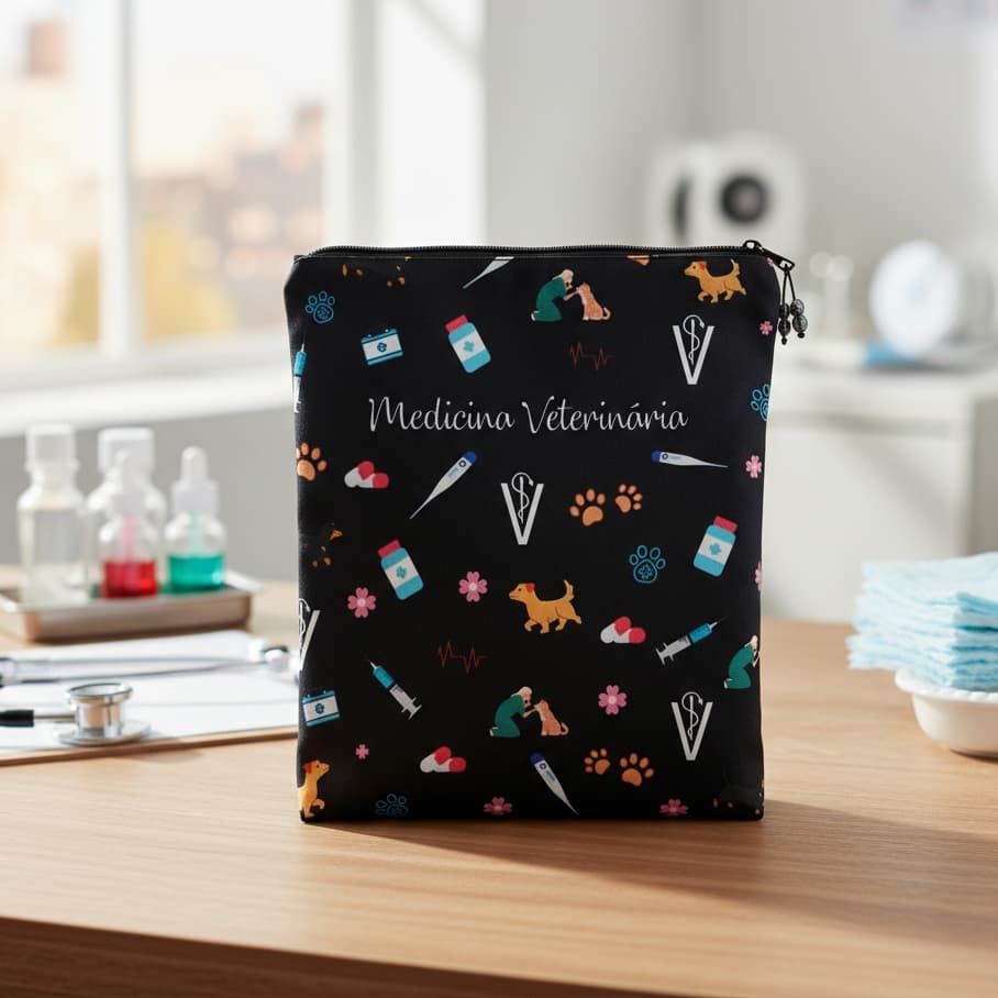 Matellasse - Porta Jaleco e Esteto Necessaire Organizador de bolsa Enfermagem Medicina Personalizado