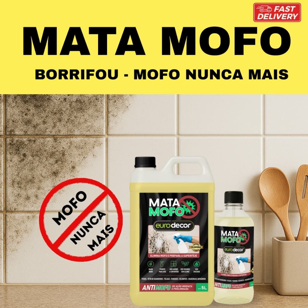 Mata Mofo Contra Fungo Mofo E Bolor Teto Banheiro Fundo de Armário 1L Ou 5L