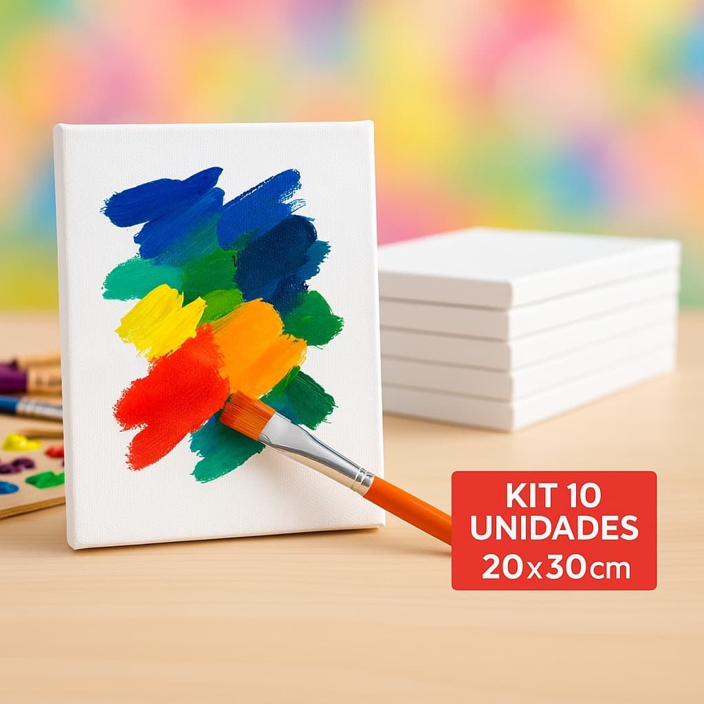 Kit 10 Telas De Pintura 20x30 Algodão Óleo Acrílica Tinta Guache