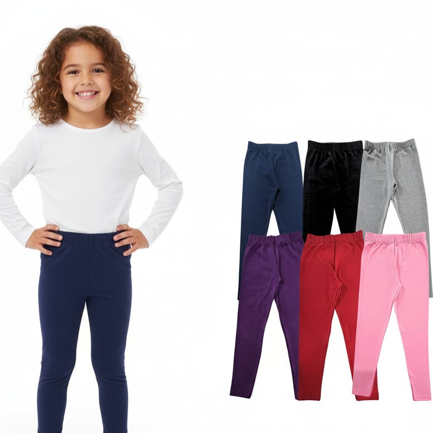Kit 3 Legging Escolar Infantil Menina Cores Sortidas Tamanho 04 ao 16