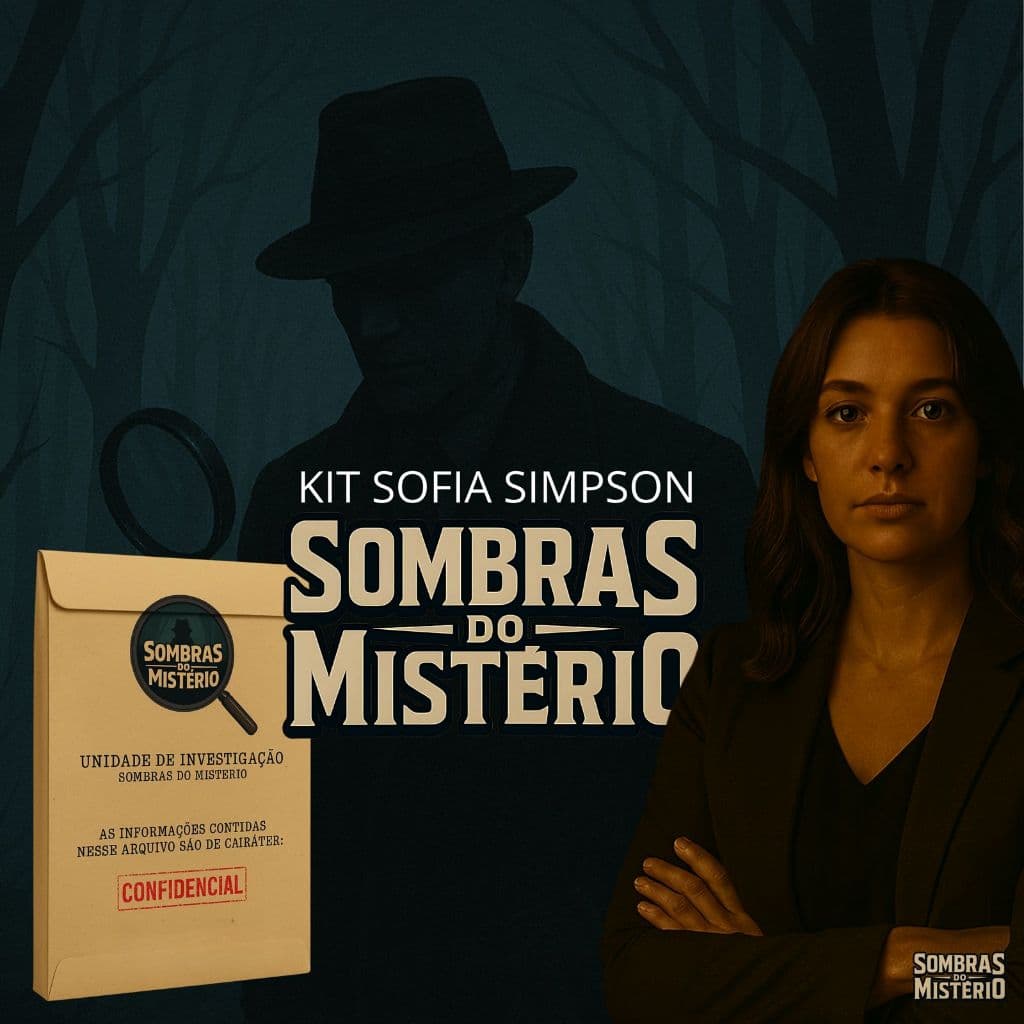 Kit de Investigação Sombras do Mistério  Enigma Confidencial Sofia Simpson