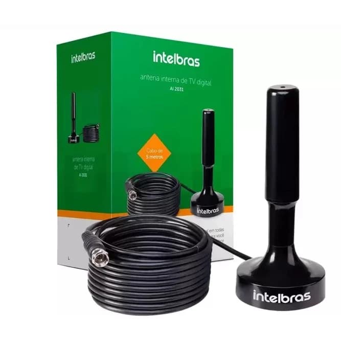 Antena Intelbras Tv Interna Uhf/hdtv Ai2031 5 Metros Saida Di1 Cagital 4K Ai 2031 Melhor que Aquário