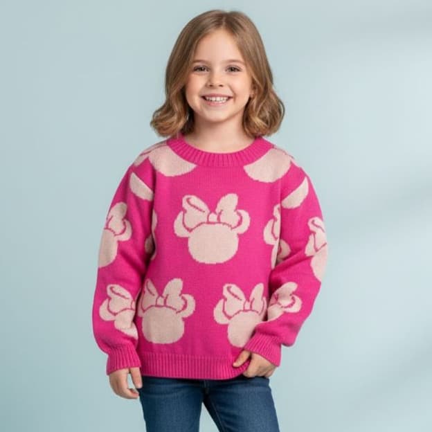 Suéter Tricot infantil Minnie mouse 2 ao 10