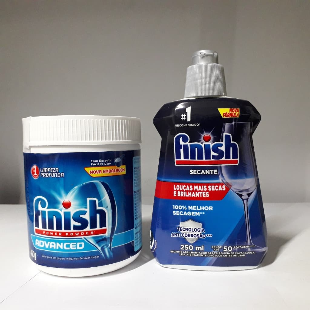 Kit Finish Lava Louças Detergente em Pó 450g + Secante Abrilhantador 250 ml