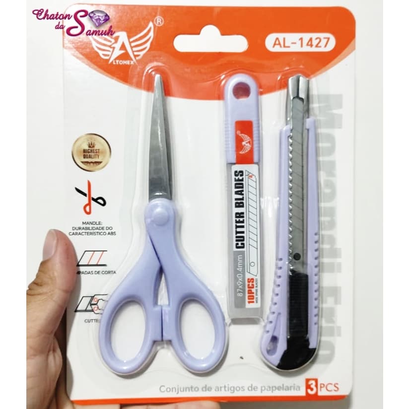 Kit Tesoura Multiuso com Estilete e Refil Altomex