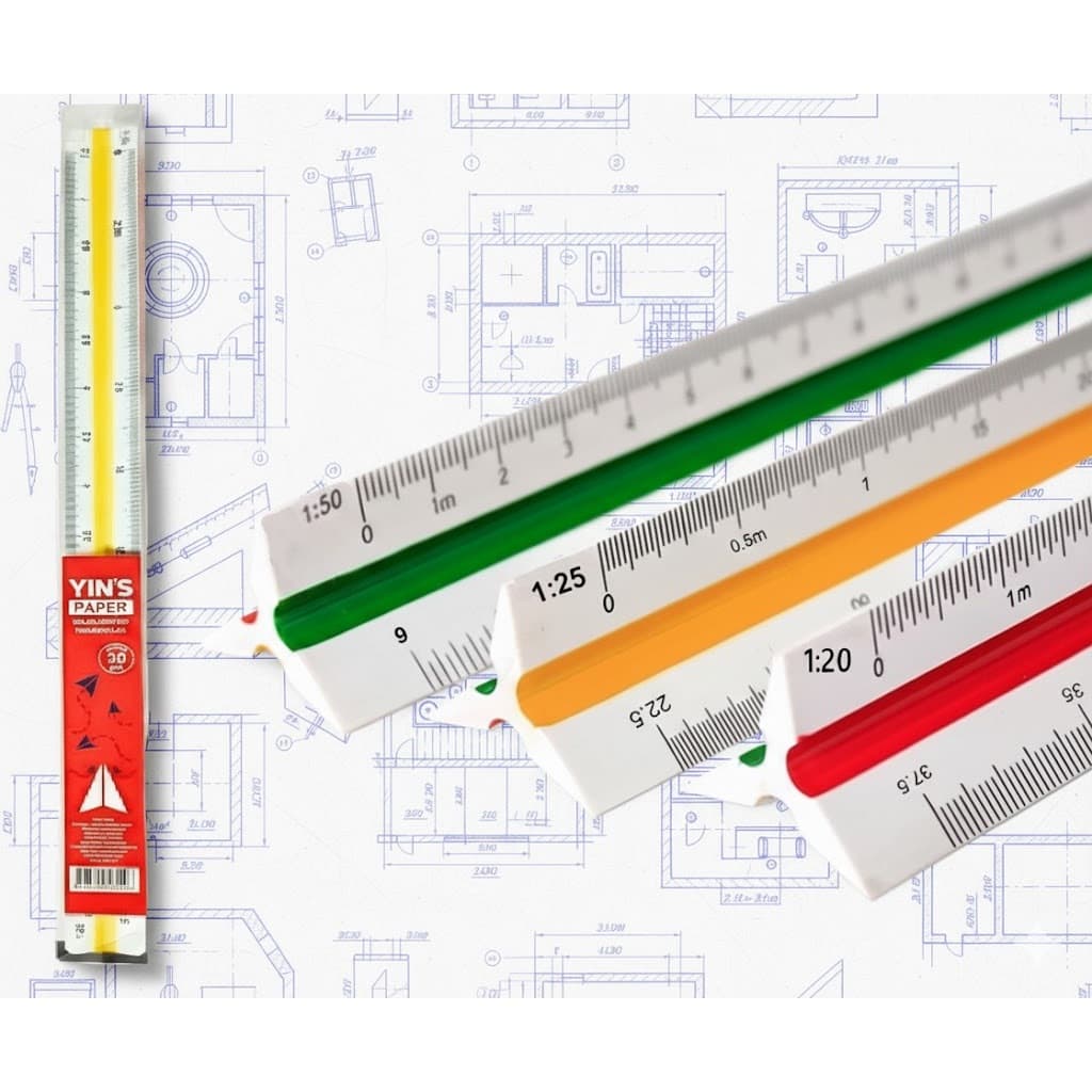 Escalímetro Régua Triangular Plástico 30 Cm