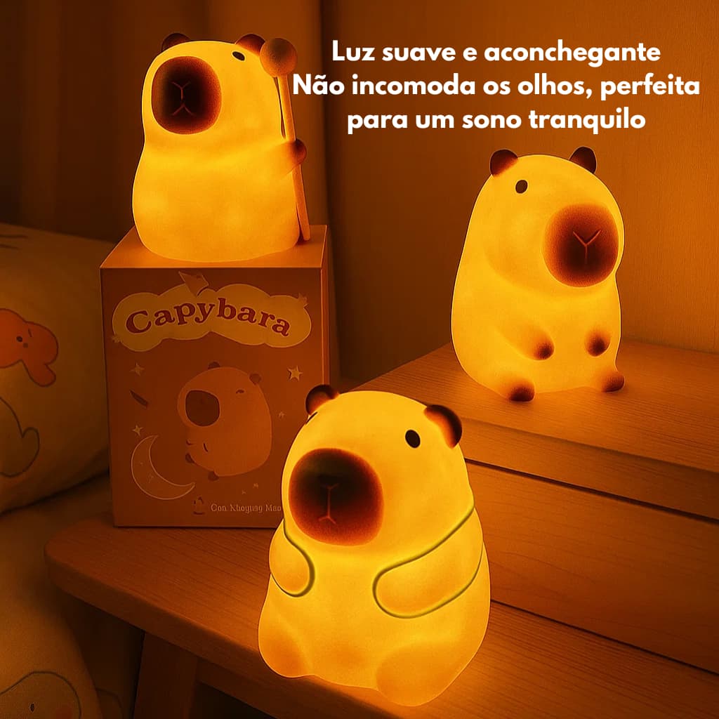 Luminária Capivara Abajur Noturna Lâmpada Led