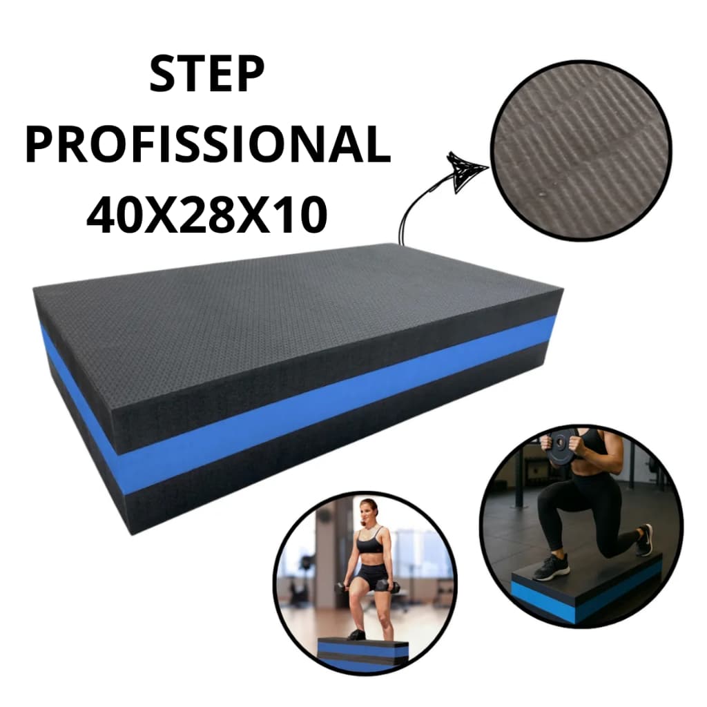 Step em Eva 40x28x10cm Alta qualidade academia Fitness Ioga Cross fit Pilates Impacto Treino em casa em MDF
