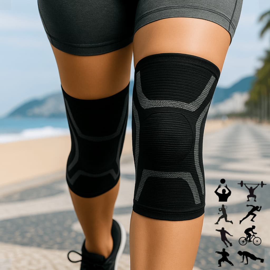 Joelheira Alta Compressão Ortopédica Tensor Flexível Alívio de Dor Suporte Joelhos Esporte