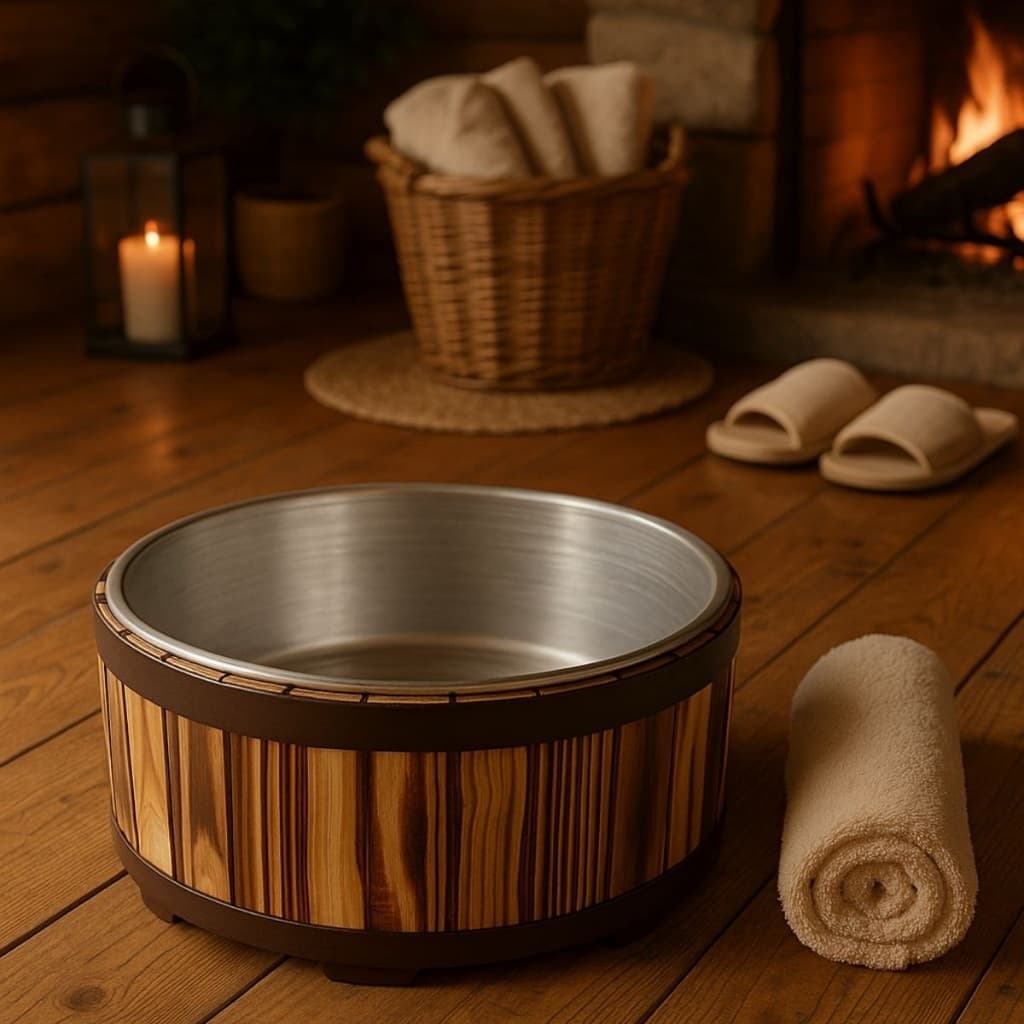 Bacia Tina Hidratação Marrom Relaxamento Escalda Pés Conforto Pedicure Casa