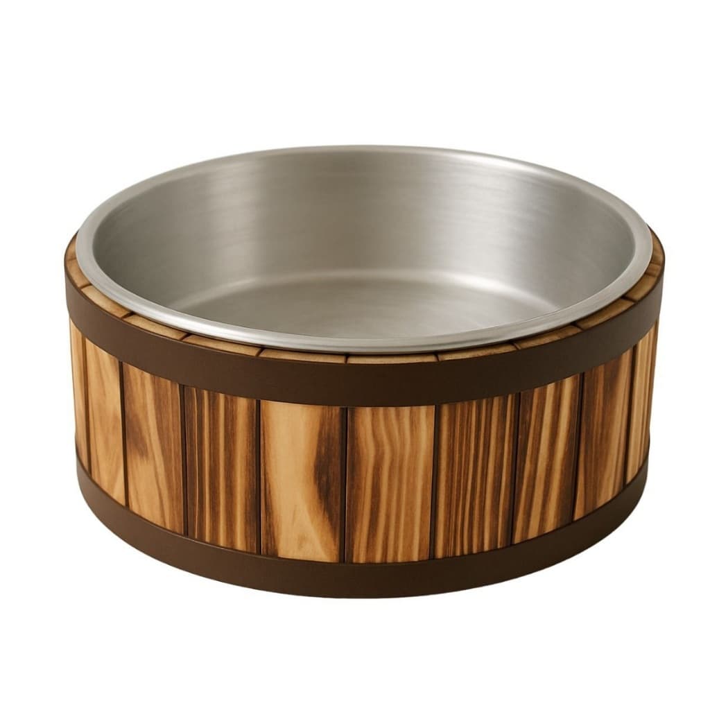 Tina Escalda Pés Spa Relaxamento Bacia Alumínio e Madeira Pinus Detalhada em Marrom