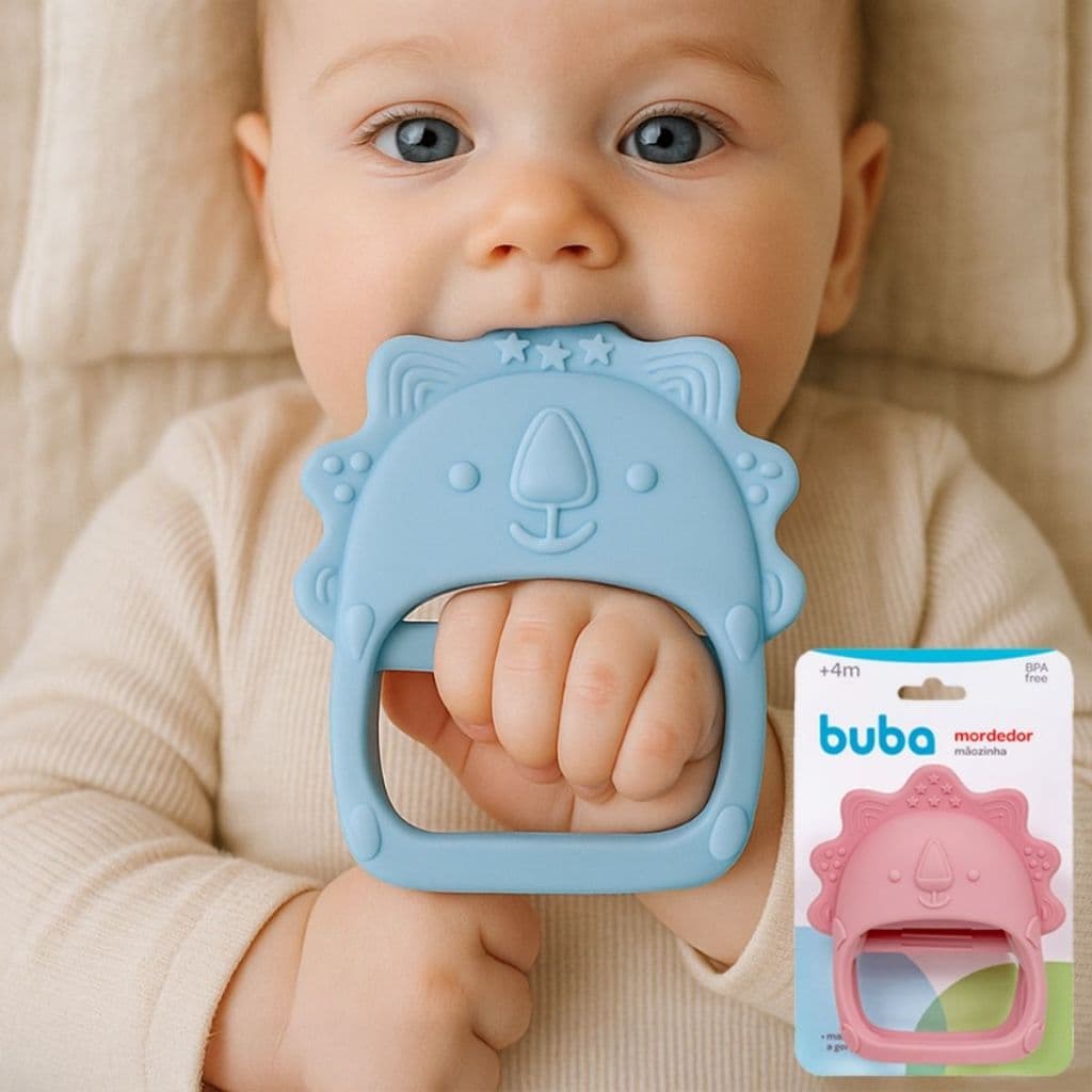 Mordedor Mãozinha Luva Silicone Buba Bebê Flexível Texturizado Massageia Gengiva Infantil