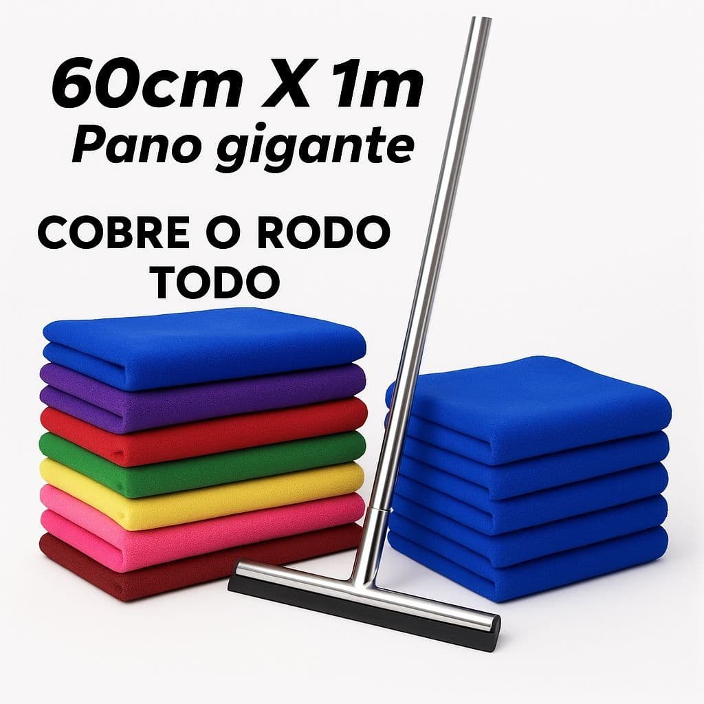 Kit 4 Panos De Chao Microfibra Multiuso 1m x 60cm Gigante Cobre Todo o Rodo