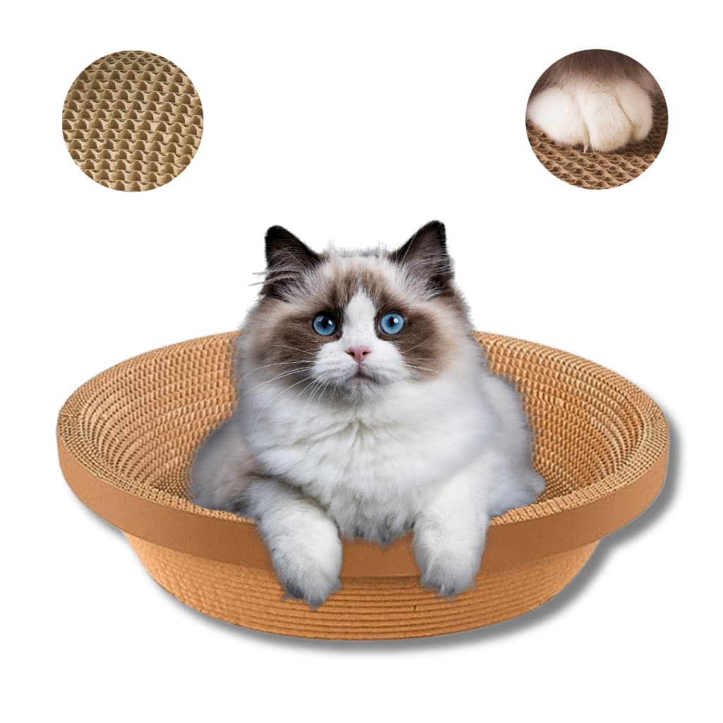 Arranhador Cama para Gatos Papelão Reforçado – Design Moderno, Conforto, Resistência e Sustentabilidade