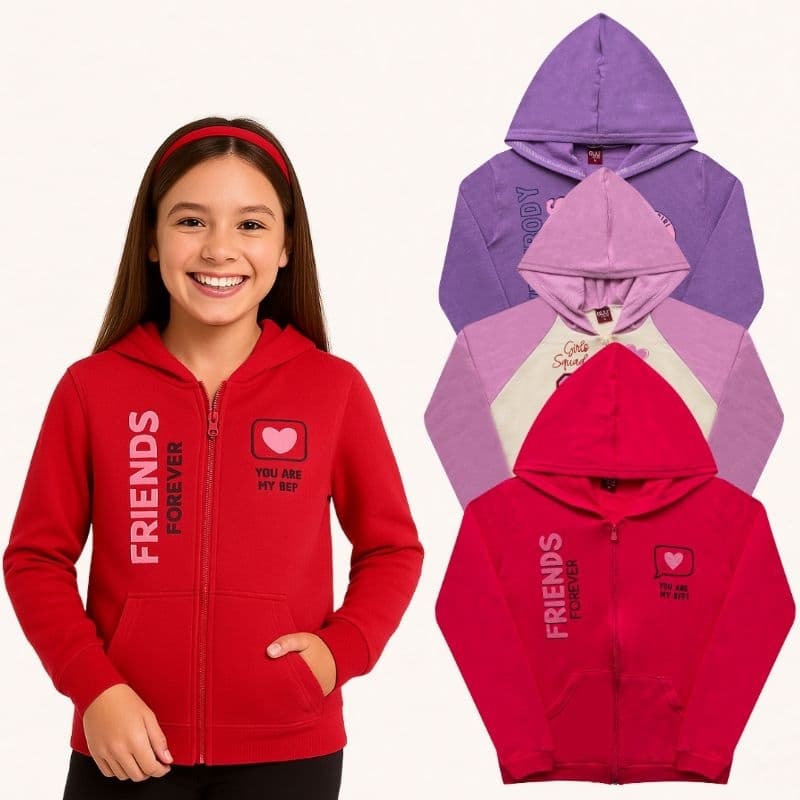 kit 3 Jaquetas de Menina Kit casacos 3 Unidades de blusa Feminino