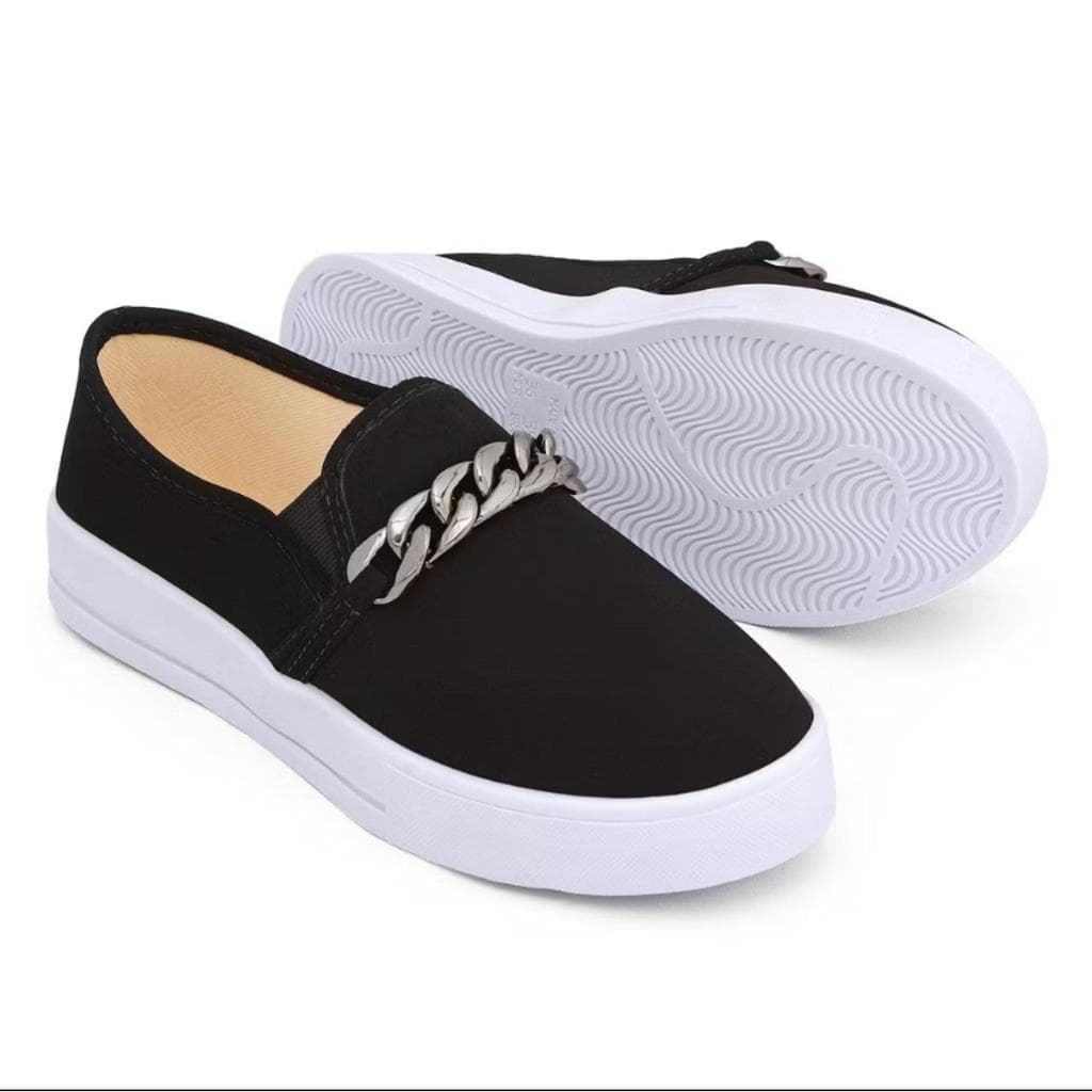 Tênis Feminino Casual Iate Slip On Stillus Calce Fácil Confortável Corrente Dynasty Inverno Verão