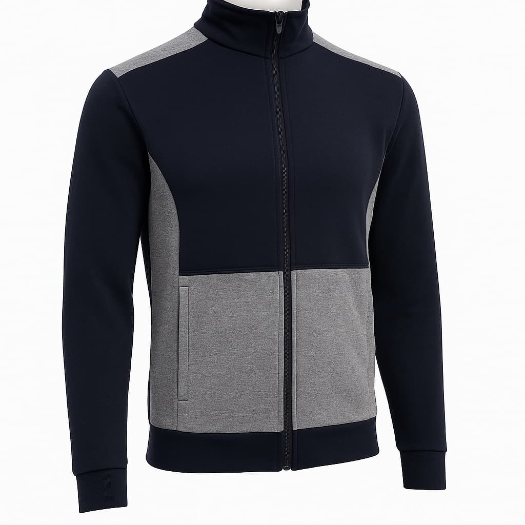 Moletom Masculino Casaco Felpado com Zíper Frontal  Bolsos Laterais Slim