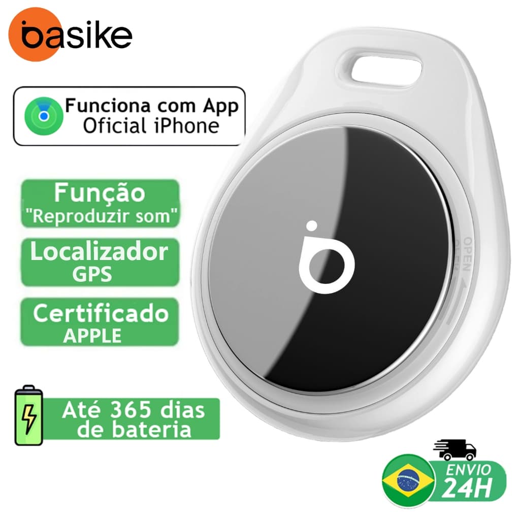 BASIKE Rastreador Smart Tag para iPhone Certificado Oficial Distância Global GPS Localizador App iOS Objetos PerdidosPet