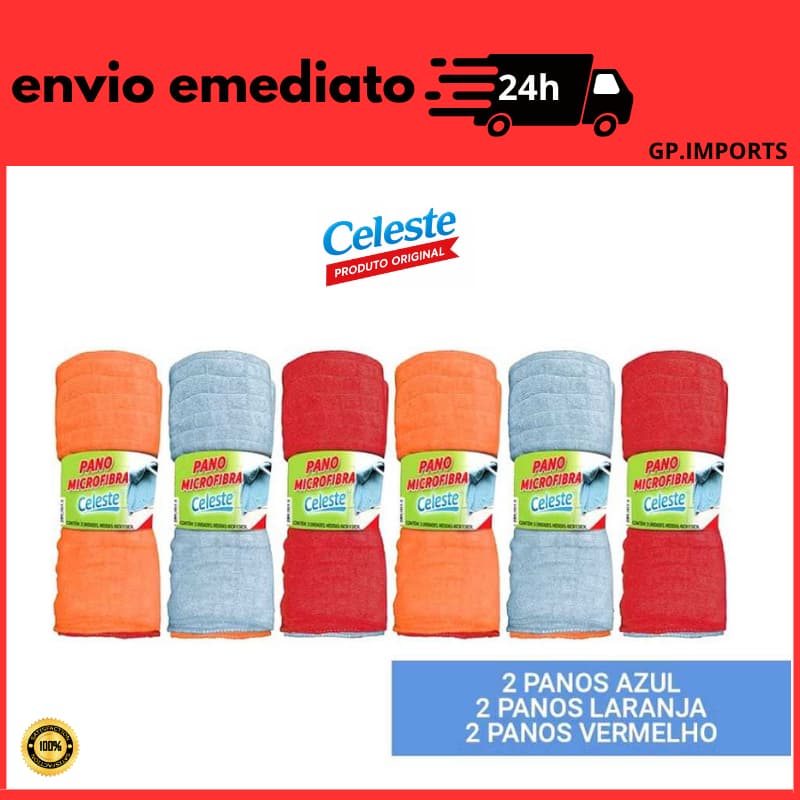 Pano De Chão Microfibra Kit 3 Ou Mais Unidades Celeste Limpeza Chão, Vidro, Carro e mesa Geral.