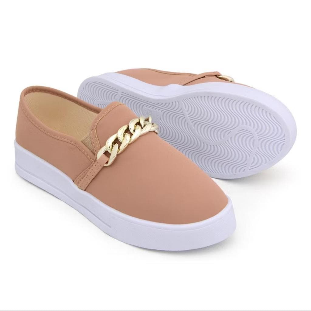 Tênis Feminino Stillus Sapatilha Casual Iate Slip On Calce Fácil Confortável Corrente Dynasty