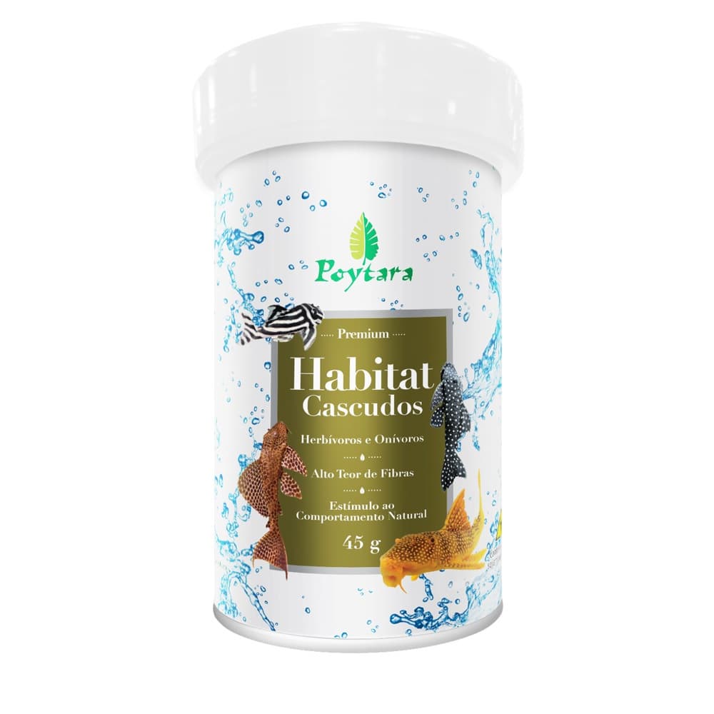 Ração Poytara Habitat 45g Ideal Para Cascudos