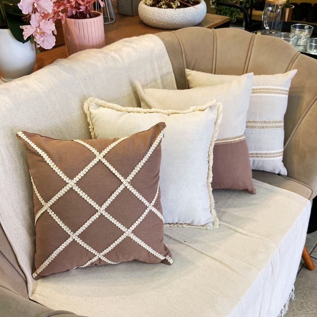 4 Capas De Almofadas Boho Chic Elegante Estilo Rustico