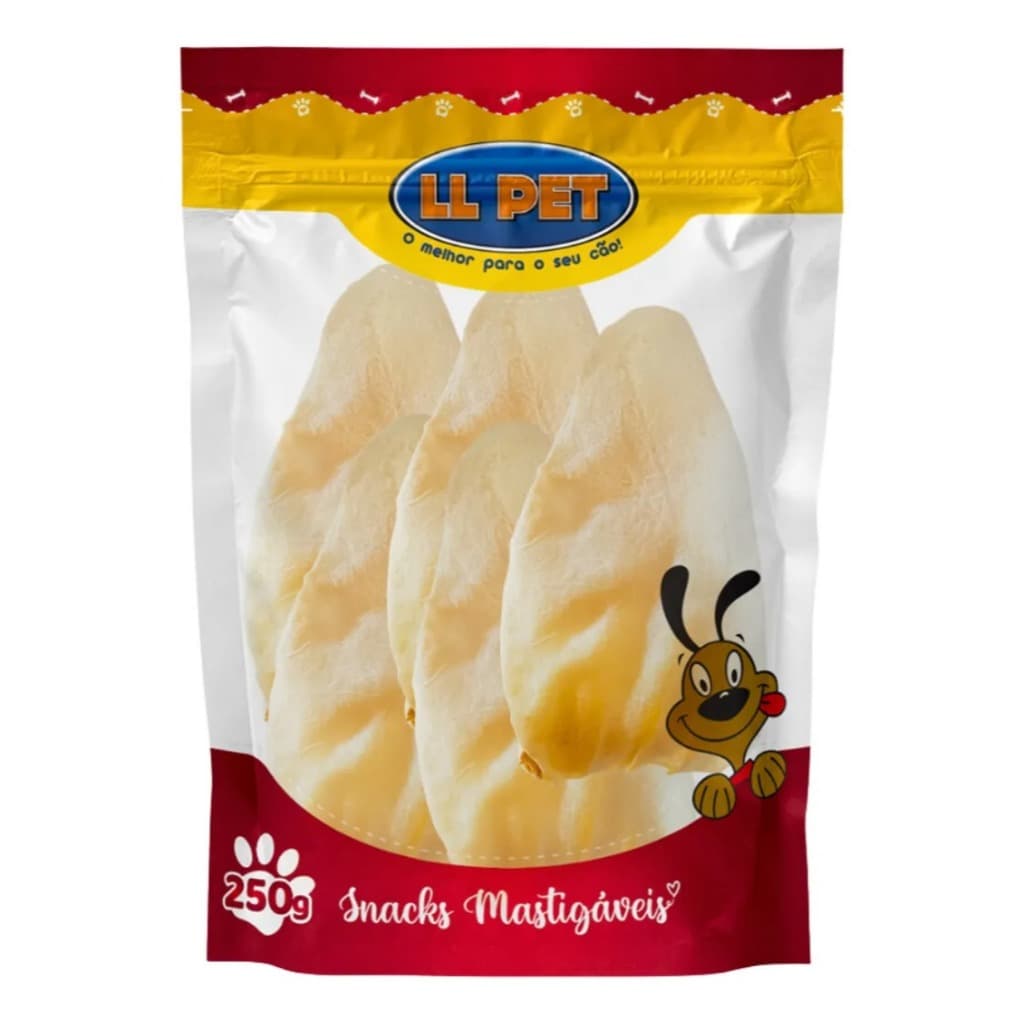 Petisco Natural LL Pet Snack Seco Orelha Bovina Desidratada para Cães 250g