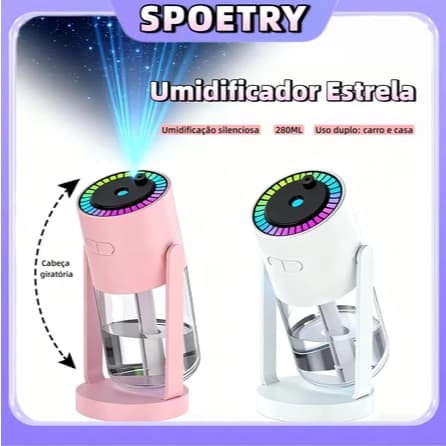 Mini Umidificador Portátil Usb Led e Projeção Aromatizador De Ambiente Purificador De Ar Casa carro Escritório Escola AG