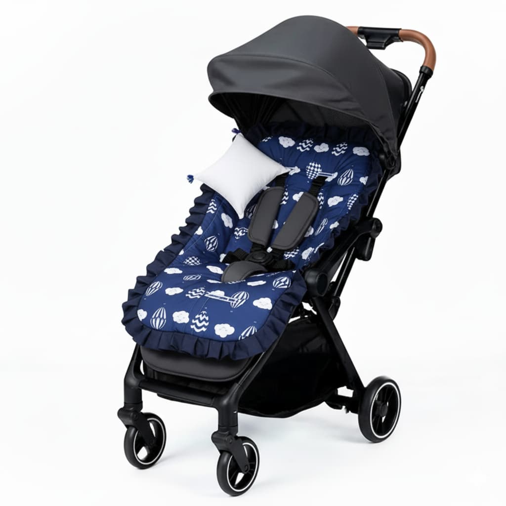 Capa de Carrinho + Almofadinha 100% Algodão Várias Estampas Tamanho Universal