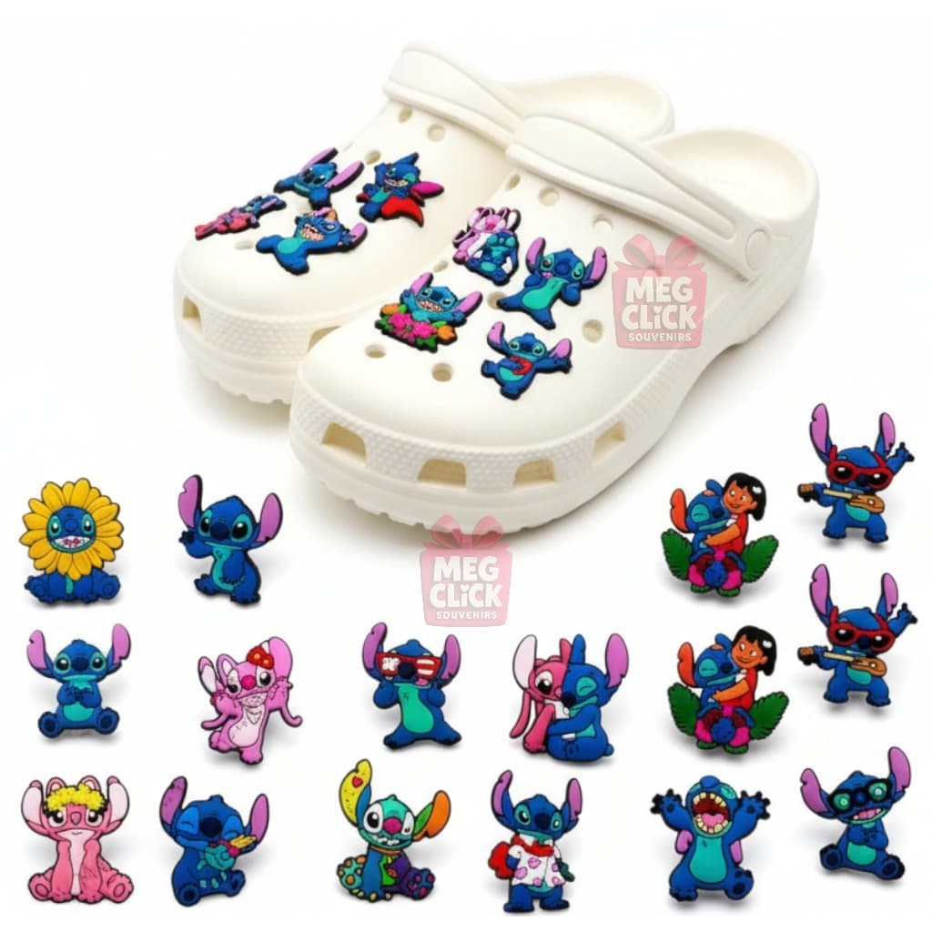 Kit 10 Pins Stitch – Bottons para Sandálias e Babuches | Acessórios Divertidos