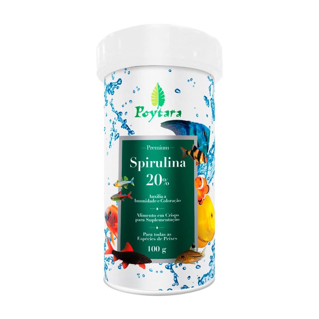 Ração Poytara Spirulina 20% - Pote 100g