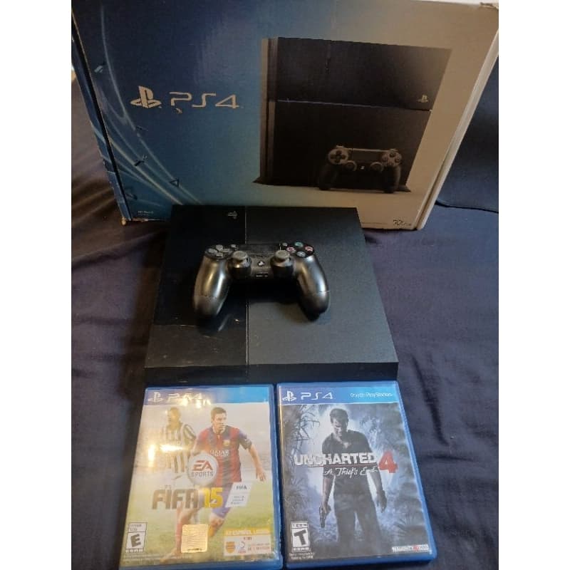 Playstation 4 fat 500gb com 2 jogos e 1 controle SEM A CAIXA