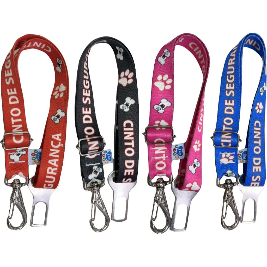 Cinto de Segurança 25mm Pet Cao Gato Cetim Carro Universal