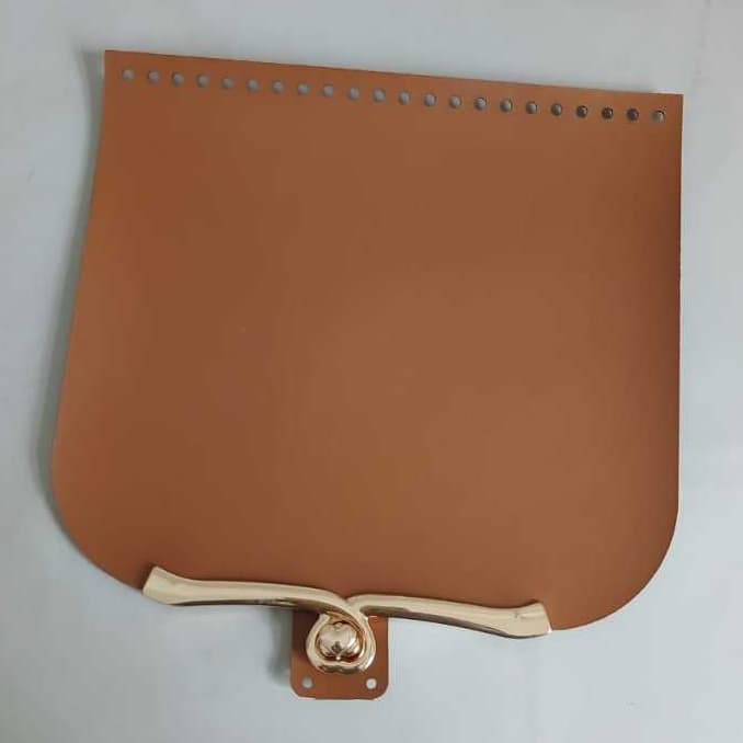 Tampa com fecho torniquete coracão para bolsa de tricô ou crochê em couro sintético